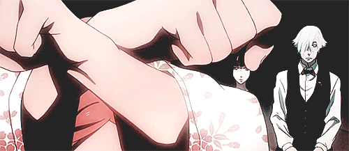 animated, animated_gif, arita_mayu, chiyuki_(death_parade), clavis_(death_parade), death_parade, decim_(death_parade), kurokami_no_onna