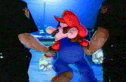 3boys, animated, animated_gif, car, commercial, crossover, lowres, mario, super_mario_bros., mario_party, multiple_boys, nintendo, police, police_car, real_life, super_mario_bros., what