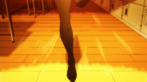 1girl, animated, animated_gif, fighting, kicking, kyoukai_no_kanata, long_hair, monster