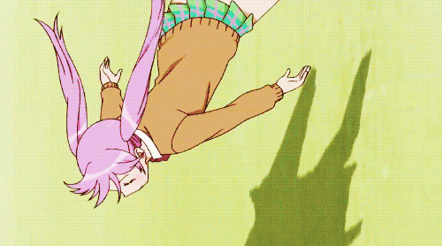 2girls, animated, animated_gif, kasugano_urara_(sabagebu!), multiple_girls, pink_hair, sabagebu!, school_uniform