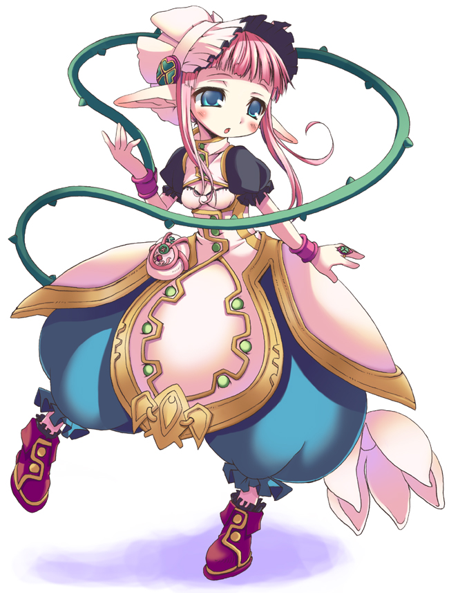 bad_id, ibara-hime, kou_(garakuta_teikoku), otogi-jushi_akazukin, pink_hair, pointy_ears, vines