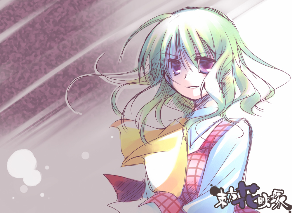 bust, green_hair, kazami_yuuka, mizuki_toko, mizukikoto, phantasmagoria_of_flower_view, plaid_vest, purple_eyes