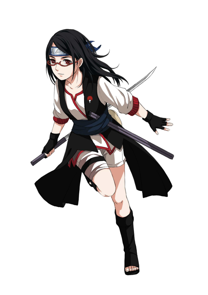 1girl, black_hair, glasses, long_hair, naruto, older, red_eyes, shi_er_xian
