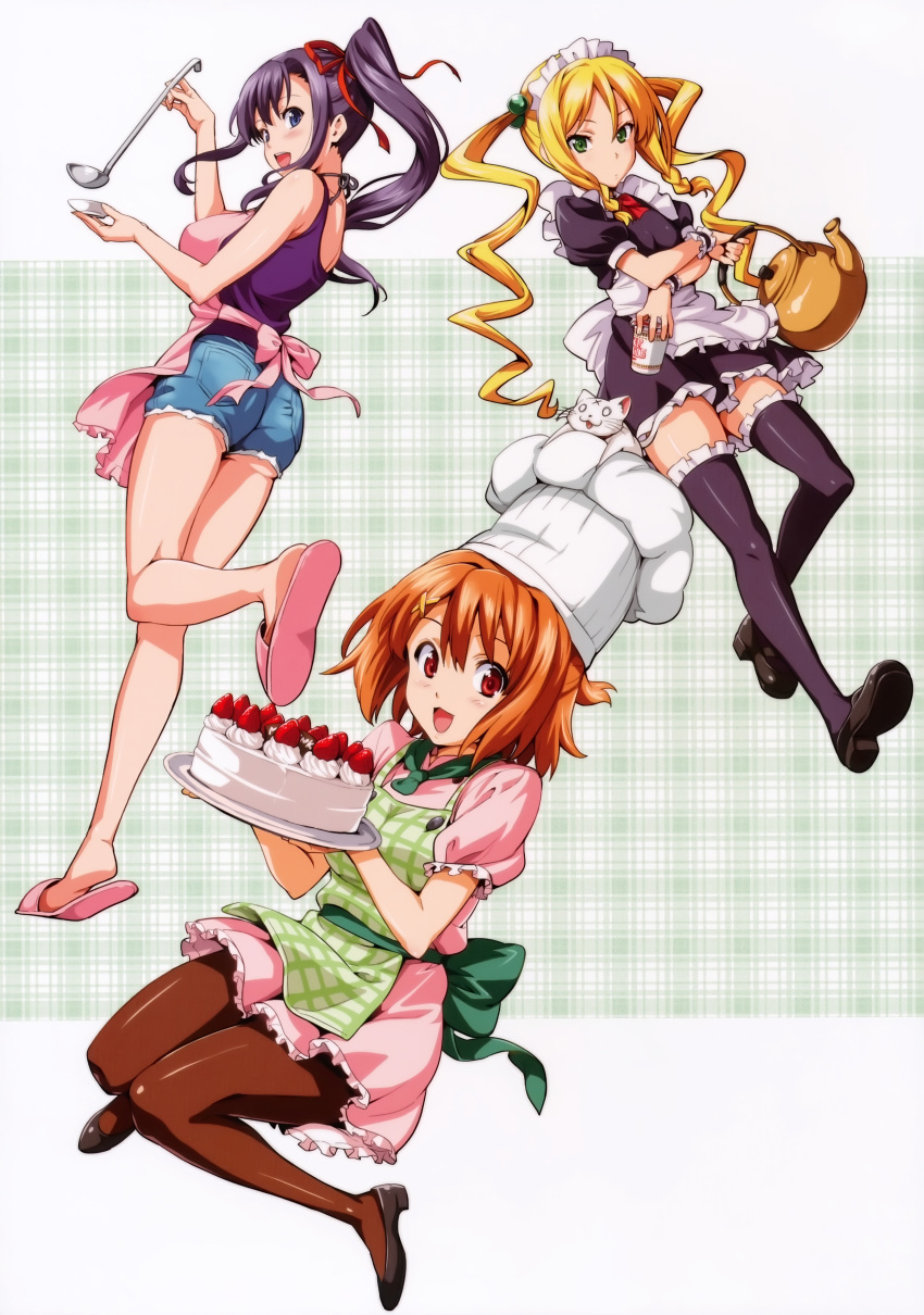 3girls, absurdres, amaya_haruko, ass, high_heels, highres, himegami_kodama, kushiya_inaho