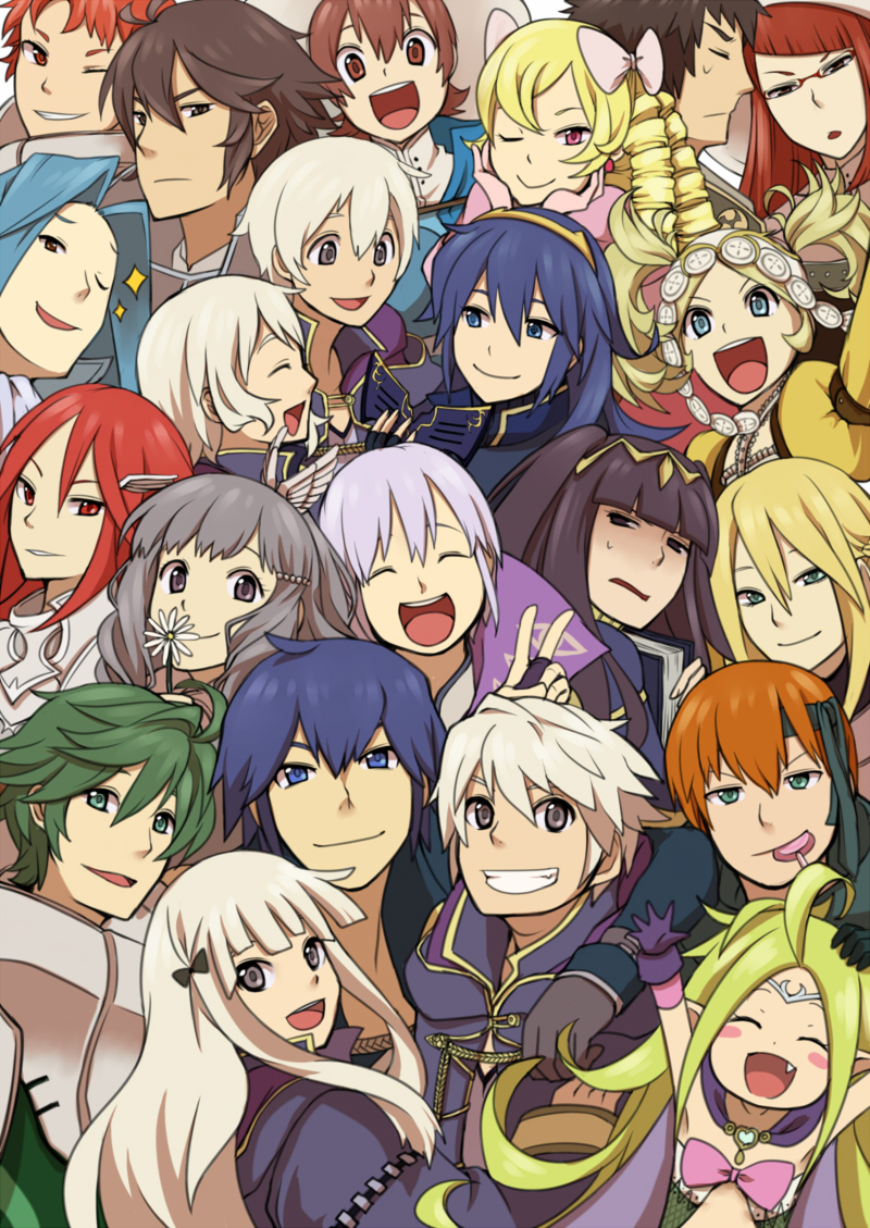 6+boys, 6+girls, blue_eyes, blue_hair, everyone, fire_emblem, fire_emblem:_kakusei, krom_(fire_emblem)