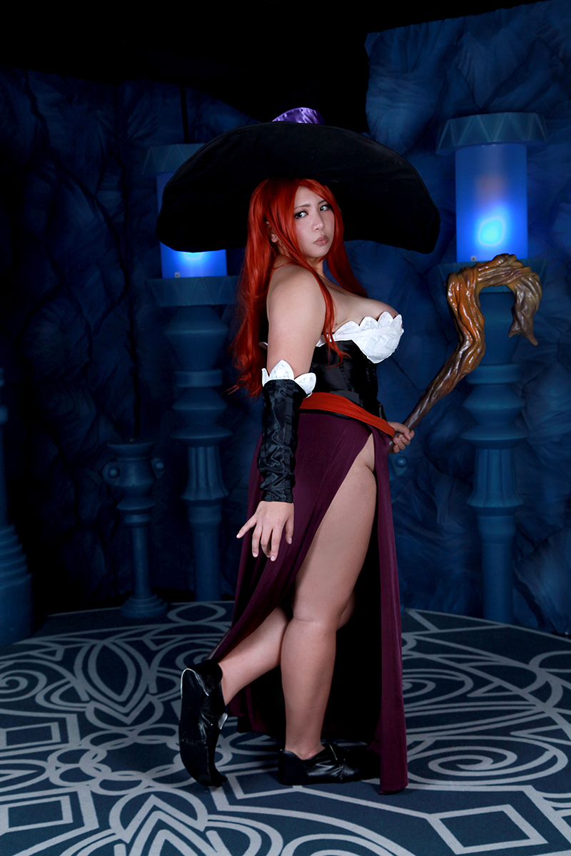 1girl, asian, breasts, chouzuki_maryou, cosplay, dragon's_crown, hat, hips
