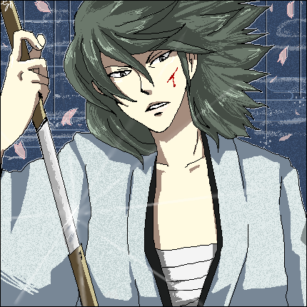 1boy, 5533, blood, ishikawa_goemon_xiii, lowres, lupin_iii, male_focus, solo