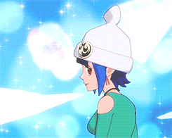 1girl, animated, animated_gif, asymmetrical_clothes, dancing, hat, lowres, mashiro_mizuki