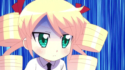 1girl, animated, animated_gif, blonde_hair, box, drill_hair, female, green_eyes, hair_ornament, hair_ribbon, ichijinsha, indoors, lowres, miritari!, necktie, panties, pantyshot, ribbon, scared, school_uniform, screencap, shakirov, shell_casing, skirt, socks, solo, twin_drills, underwear, upskirt