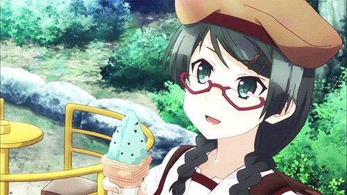>_<, 2girls, animated, animated_gif, backpack, bag, beret, black_hair