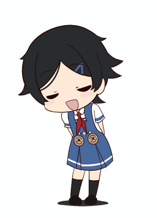 1girl, animated, animated_gif, black_hair, brown_eyes, closed_eyes, dancing, hair_ornament