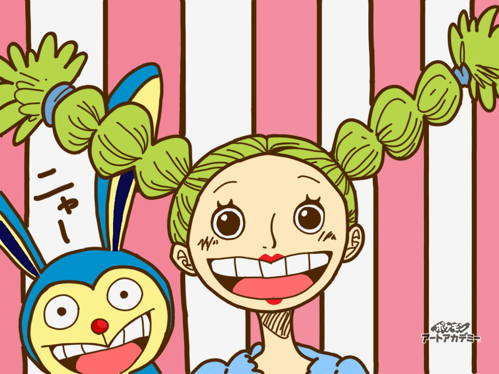 1girl, animal, chimney_(one_piece), lipstick, makeup, one_piece, rabbit, striped