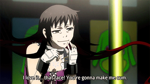 1girl, animated, animated_gif, blonde_hair, blood, deadman_wonderland, solo, subtitled