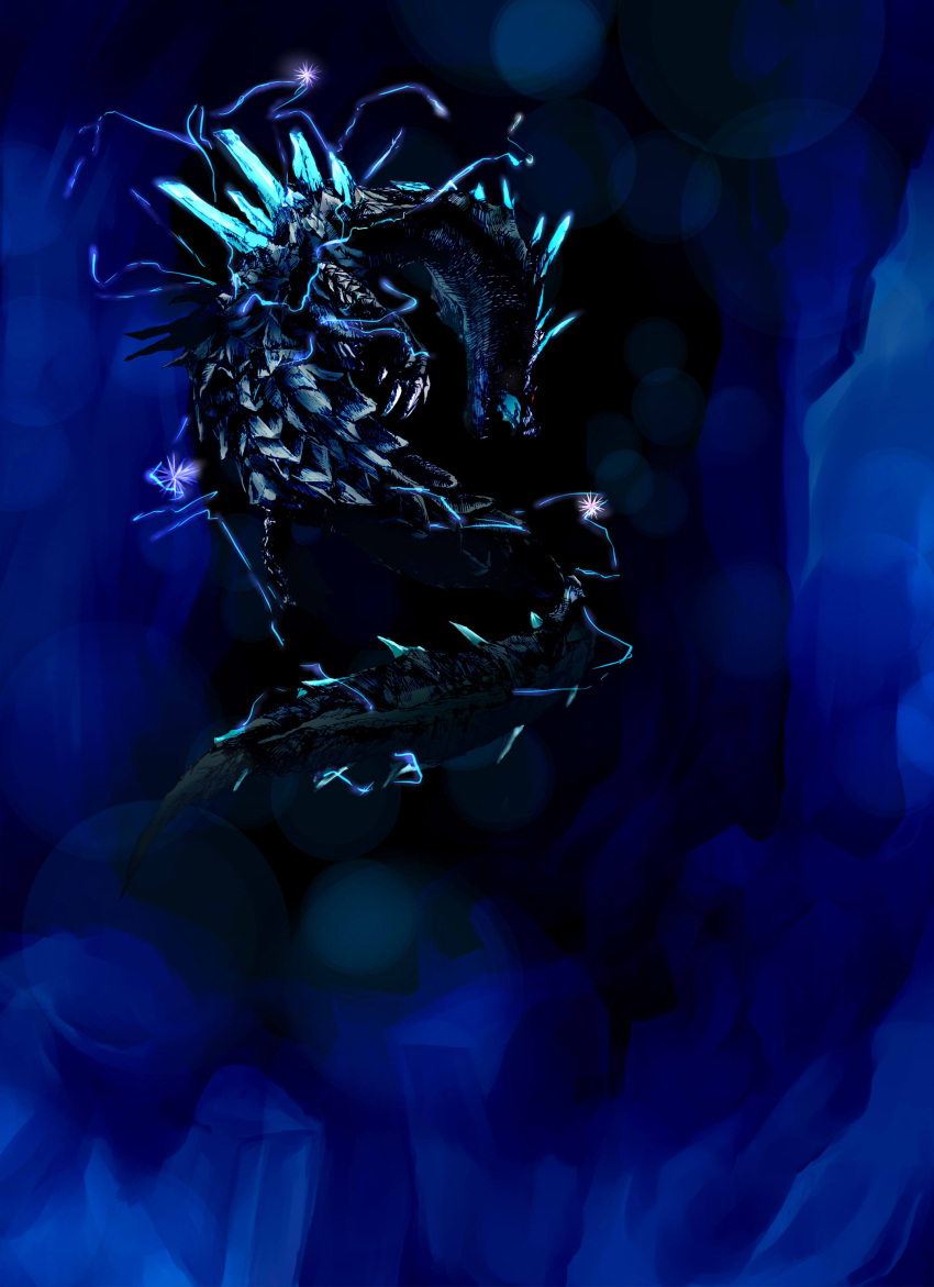 abyssal_lagiacrus, capcom, electricity, glowing, glowing_eyes, highres, monster, monster_hunter