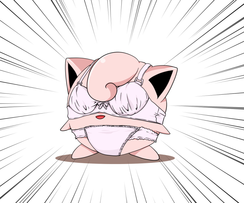 bra, jigglypuff, kagura_una, no_humans, panties, pokemon, solo, underwear
