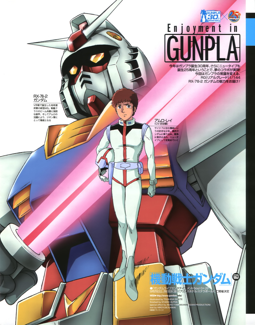 absurdres, amuro_ray, dokite_tsukasa, gundam, highres, mecha, mobile_suit_gundam, official_art