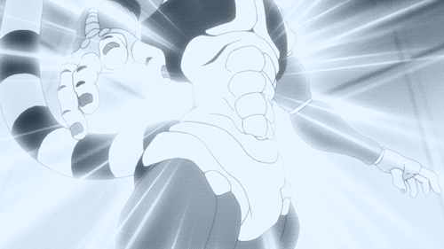 animated, animated_gif, chimera_ant, hunter_x_hunter, knuckle_bine, meleoron, meryem, multiple_boys