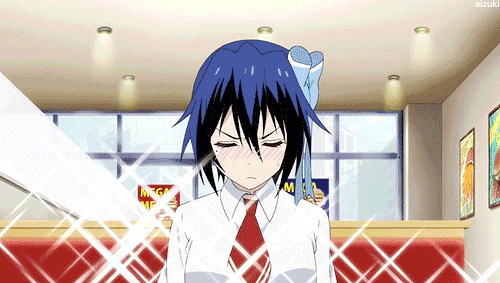 1boy, 1girl, animated, animated_gif, glasses, happy, maiko_shuu, nisekoi