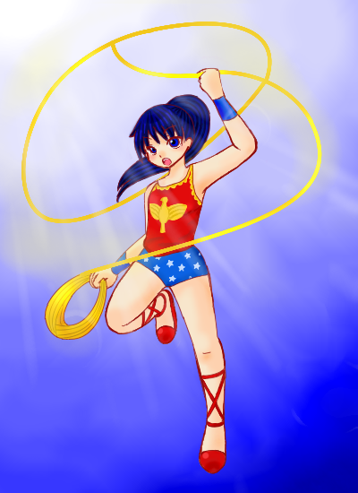 1girl, amazon, ankle_lace-up, black_hair, cross-laced_footwear, dc_comics, donna_troy, eagle_(symbol)
