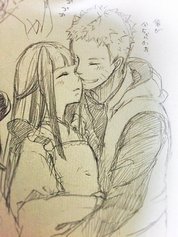 closed_eyes, couple, husband_and_wife, hyuuga_hinata, monochrome, naruto, uzumaki_hinata, uzumaki_naruto