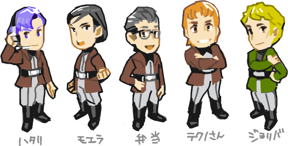 5boys, bento_malus, black_hair, blonde_hair, blue_eyes, blue_hair, boots, chibi