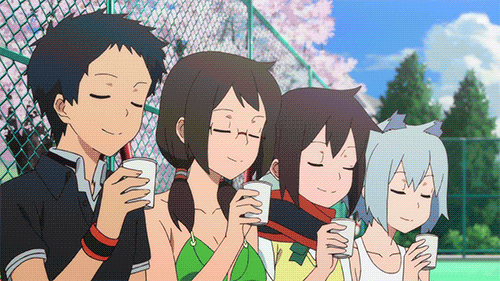 1boy, animated, animated_gif, hiizumi_akina, isone_kotoha, multiple_girls, nanami_ao, tatebayashi_kana