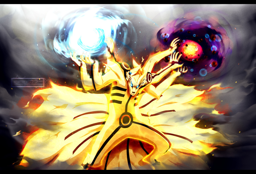 alternate_form, battle_aura, colored, fangs, fox, glowing, glowing_eyes, highres