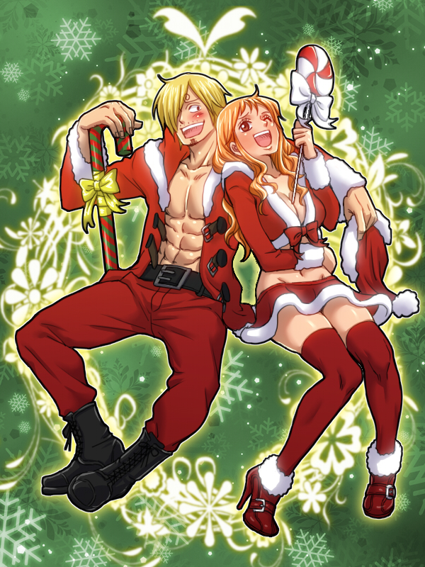 1boy, 1girl, :d, abs, blonde_hair, blush, breasts, brown_eyes