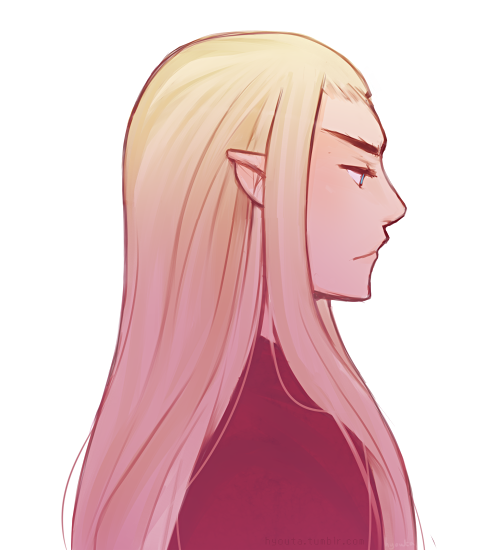 1boy, blonde_hair, elf, hyouta, king, male_focus, middle_earth, pointy_ears, profile, solo, the_hobbit, thranduil