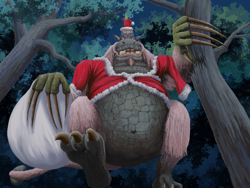 capcom, christmas, claws, congalala, fat, gadowiiru, monster, monster_hunter