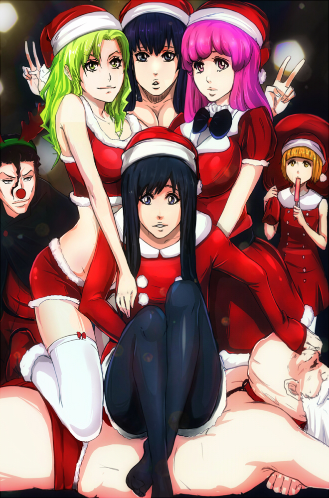 3boys, 4girls, androgynous, antlers, askin_nakk_le_vaar, bambietta_basterbine, black_hair, bleach