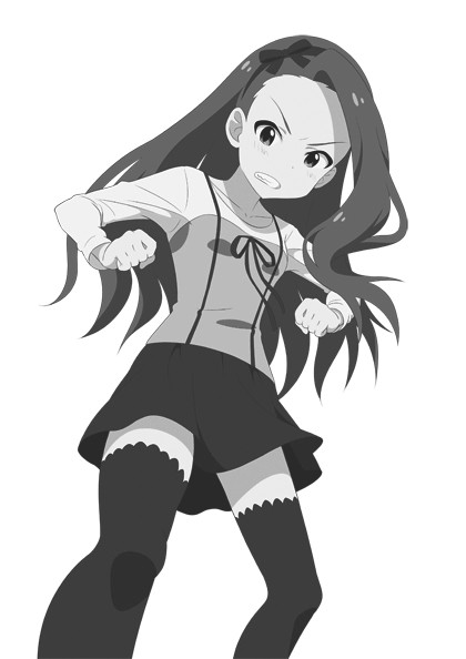 1girl, animated, animated_gif, female, forehead, idolmaster, minase_iori, monochrome