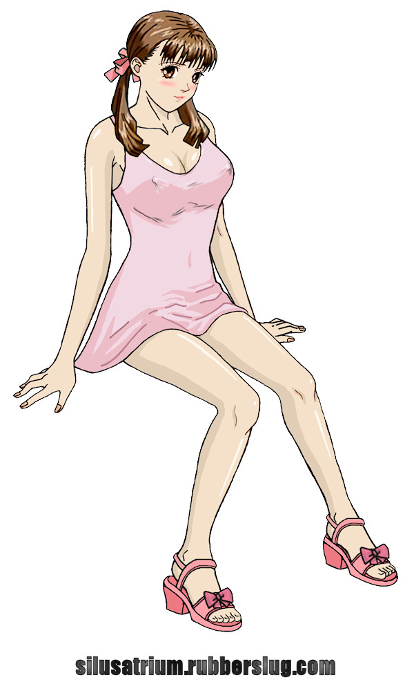 breasts, cleavage, cool_devices, fujisawa_ayana, silusatrium, watermark, yellow_star