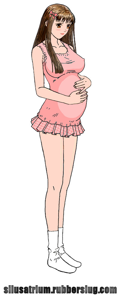 1girl, cool_devices, fujisawa_ayana, pregnant, silusatrium, watermark, yellow_star