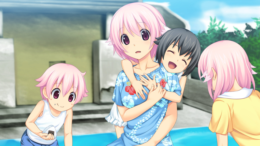blush, breasts, character_request, child, closed_eyes, game_cg, hair_ornament, highres