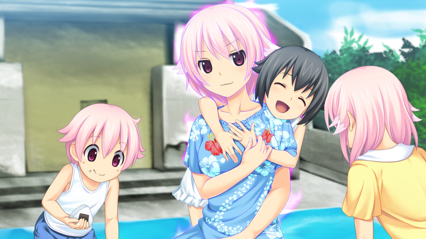blush, breasts, character_request, child, closed_eyes, game_cg, hair_ornament, highres