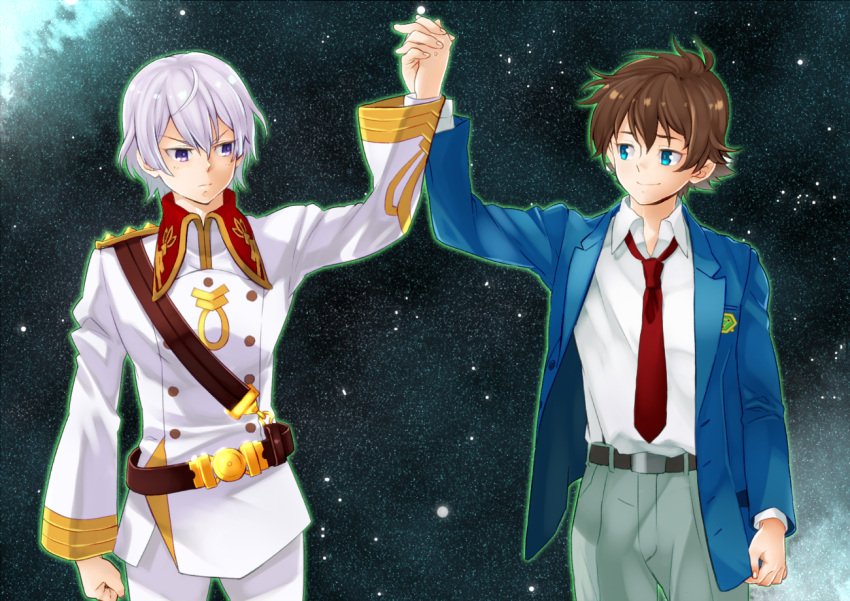 2boys, child, imoda, kakumeiki_valvrave, l-elf, male_focus, multiple_boys, standing, tokishima_haruto