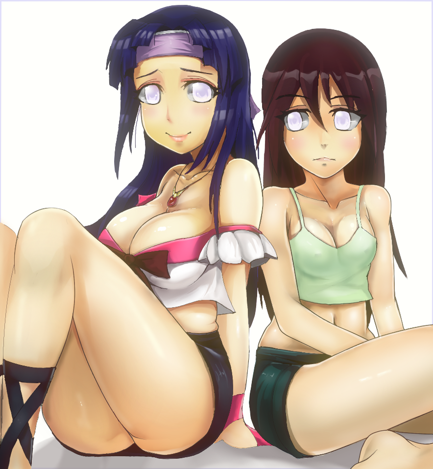 2girls, ass, blue_hair, breasts, brown_hair, female, hyuuga_hanabi, hyuuga_hinata