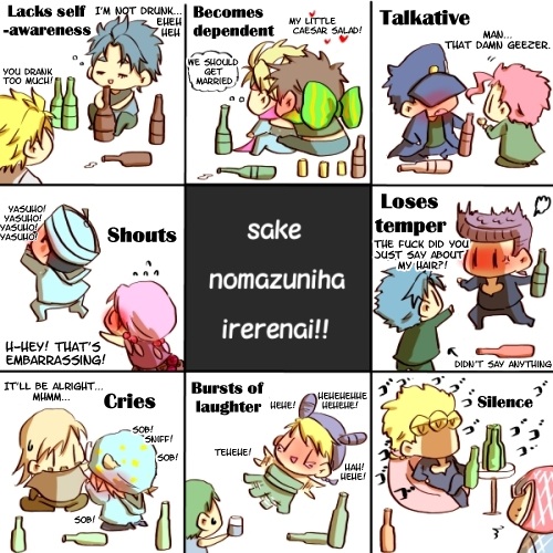 alcohol, bottle, caesar_anthonio_zeppeli, character_request, dio_brando, drunk, giorno_giovanna, guido_mista