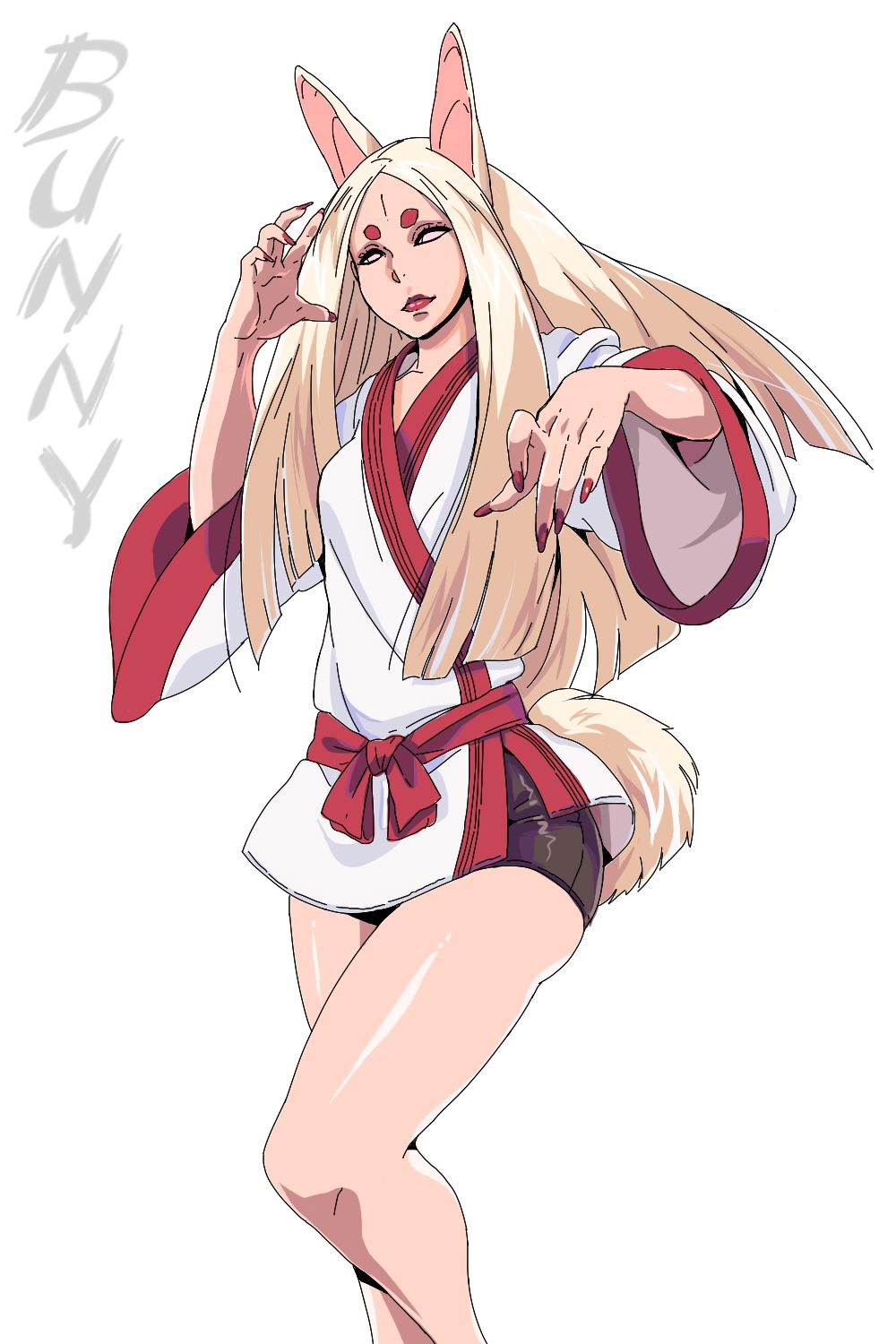 1girl, blonde_hair, byakugan, claws, gerel_granderson, long_hair, nail_polish, naruto