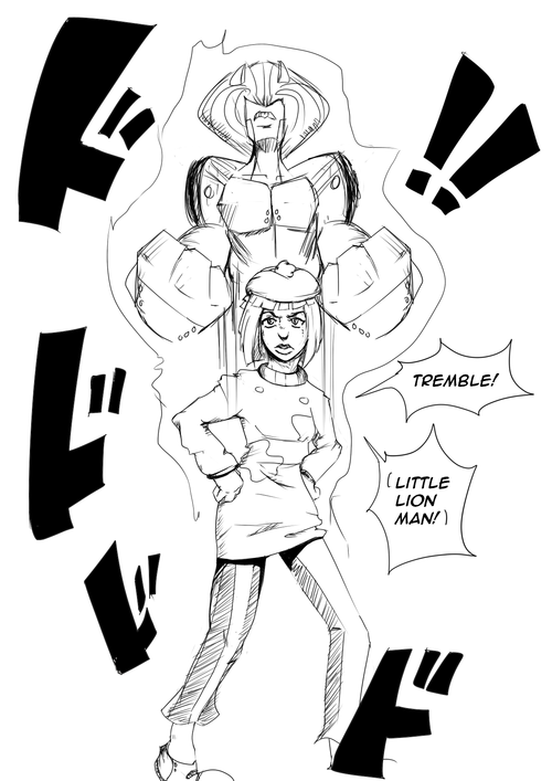 1girl, beret, disney, goliath_the_lion, hat, jojo, jojo's_circus, jojo_no_kimyou_na_bouken
