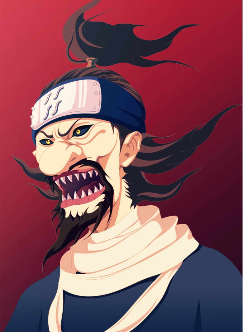 1boy, akebino_jinin, black_sclera, face, fangs, headband, male_focus, naruto