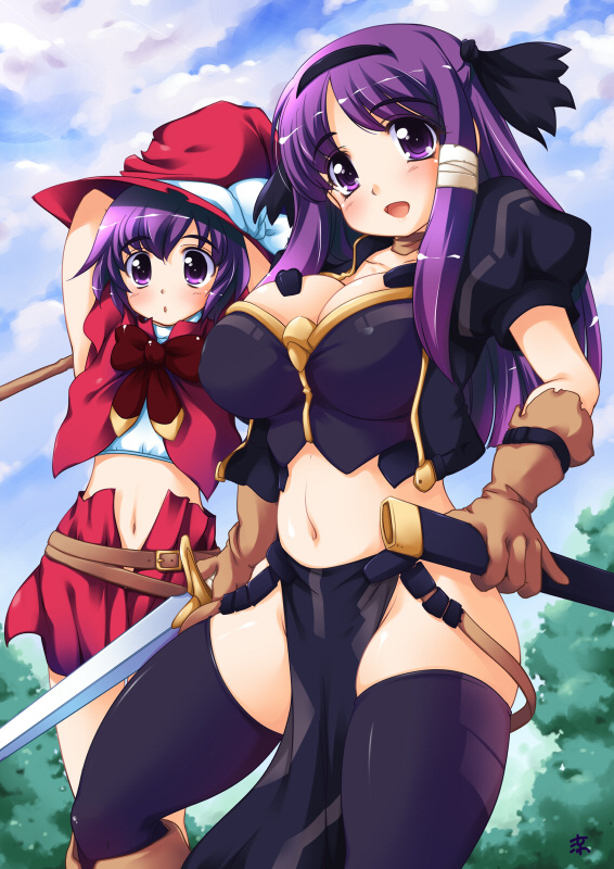 blush, bow, breasts, fantasy, gloves, hat, kougasha, large_breasts