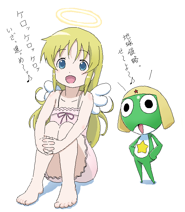 angel_wings, barefoot, child, crossover, feet, halo, ichigo_mashimaro, kazunari
