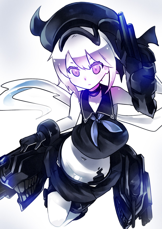 1girl, akihara_nakuru, black_gloves, choker, destroyer_hime, gloves, kantai_collection, long_hair