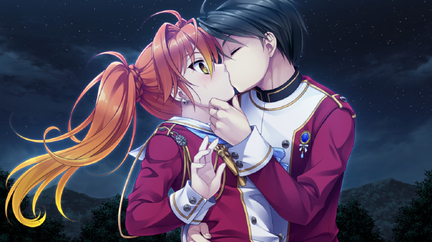 1boy, 1girl, hello_lady, hello_lady!, kiss, tagme