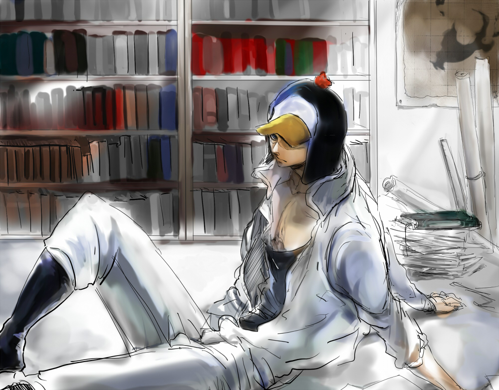 1boy, hat, heart_pirates, jumpsuit, one_piece, penguin_(one_piece), pirate, puchiri