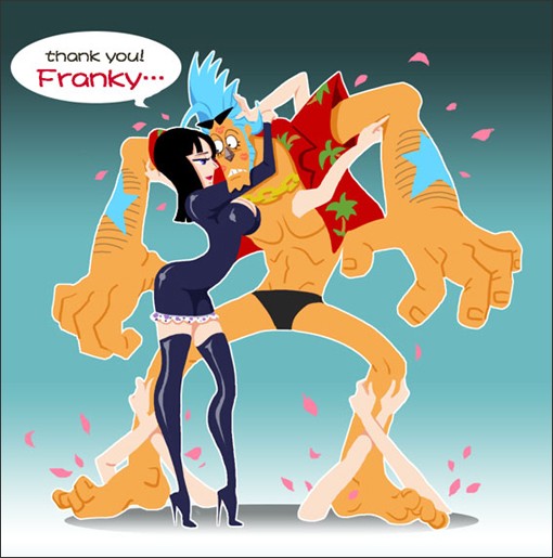1boy, 1girl, bangs, black_hair, blue_hair, boots, cyborg, dress