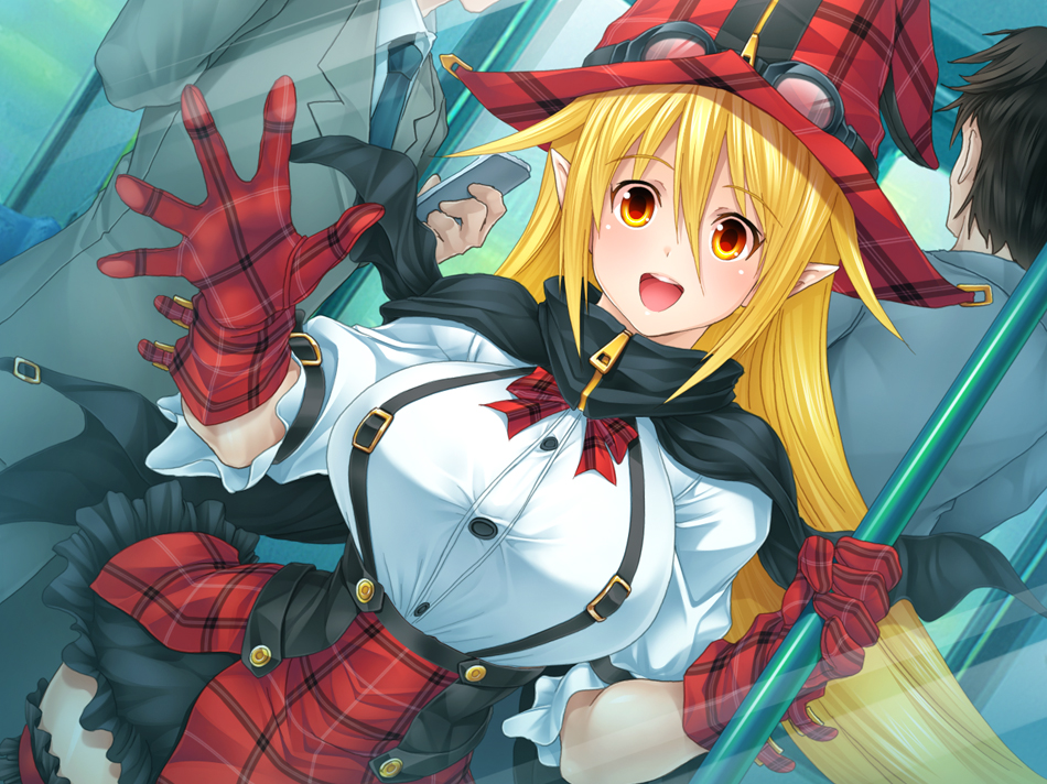 1girl, asahi, blonde_hair, breasts, large_breasts, lilith-soft, magical_girl_lilith, pointy_ears