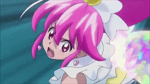 2girls, aino_megumi, animated, animated_gif, boots, cure_lovely, cure_tender, dark_persona